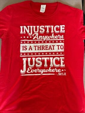 Red Kids Graphic Tee with Inspirational MLK Quote